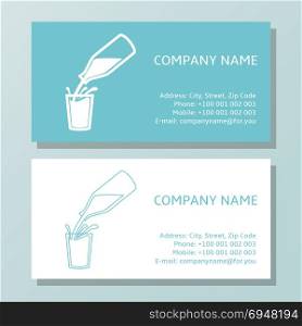 Natural milk symbol or logo. Business Card Set for dairy company.. Natural milk symbol or logo. Business Card Set for dairy company. Vector illustration