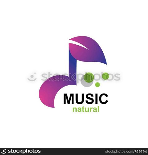 Natural music logo creative vector icon illustration