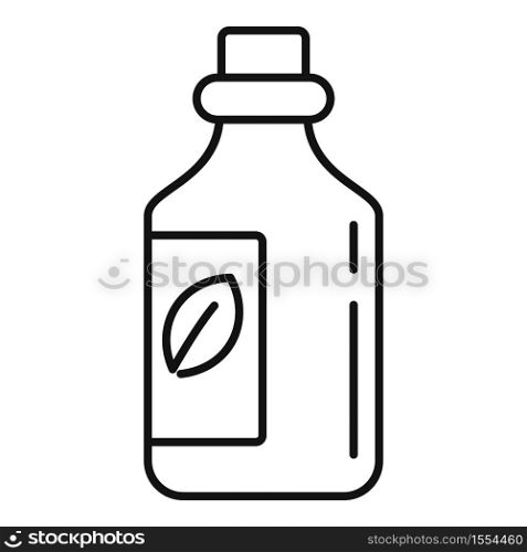 Natural oil bottle icon. Outline natural oil bottle vector icon for web design isolated on white background. Natural oil bottle icon, outline style