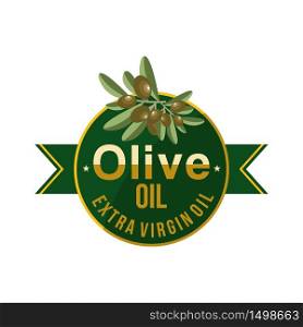 Natural Olive Oil Fruit Leaf Badge Label Brand