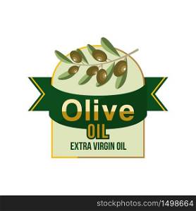 Natural Olive Oil Fruit Leaf Badge Label Brand