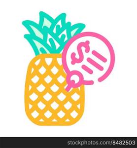 natural product pineapple color icon vector. natural product pineapple sign. isolated symbol illustration. natural product pineapple color icon vector illustration