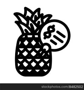 natural product pineapple line icon vector. natural product pineapple sign. isolated contour symbol black illustration. natural product pineapple line icon vector illustration