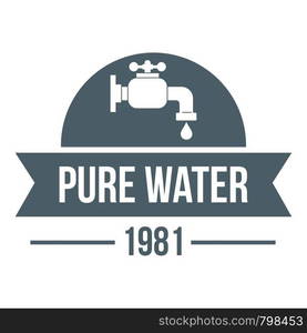 Natural pure water logo. Simple illustration of natural pure water vector logo for web. Natural pure water logo, simple gray style