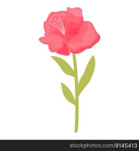 Natural rhododendron icon cartoon vector. Flower plant. Color pink. Natural rhododendron icon cartoon vector. Flower plant