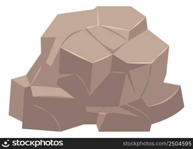 Natural rock. Cartoon stone. Ground mineral formation isolated on white background. Natural rock. Cartoon stone. Ground mineral formation