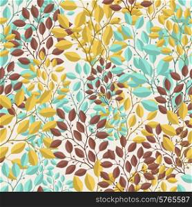 Natural seamless pattern with branches of leaves.
