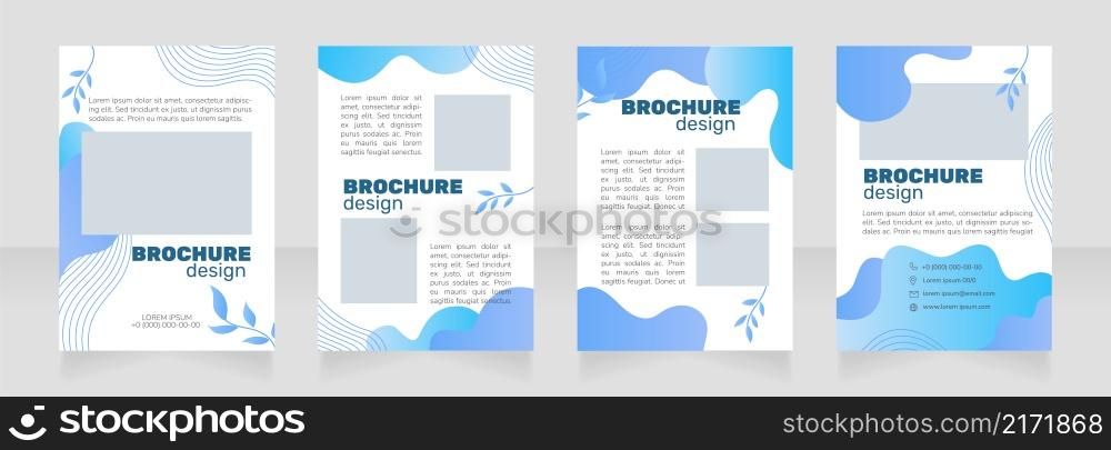 Natural skincare brand promo blank brochure design. Template set with copy space for text. Premade corporate reports collection. Editable 4 paper pages. Rubik Black Regular, Nunito Light fonts used. Natural skincare brand promo blank brochure design