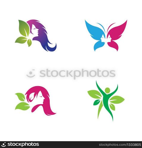 Natural spa logo icon illustration design