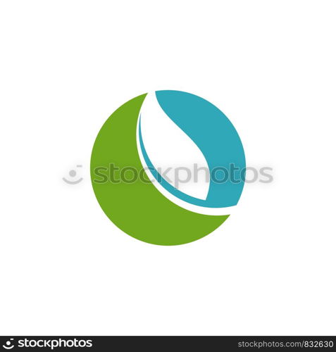 Natural Sphere Leaf Logo Template Illustration Design. Vector EPS 10.