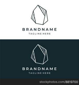 Natural stone silhouette abstract logo creative design with outline. Logo for business, company, symbol.