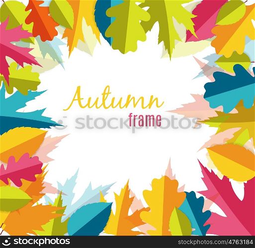 Natural Sunny Autumn Leaves Frame Background Vector Illustration EPS10. Natural Sunny Autumn Leaves Frame Background Vector Illustration