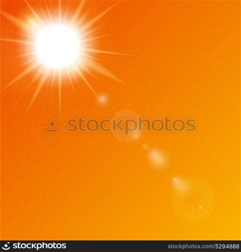 Natural Sunny on Orange Background Vector Illustration EPS10. Natural Sunny Background Vector Illustration