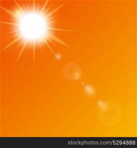 Natural Sunny on Orange Background Vector Illustration EPS10. Natural Sunny Background Vector Illustration