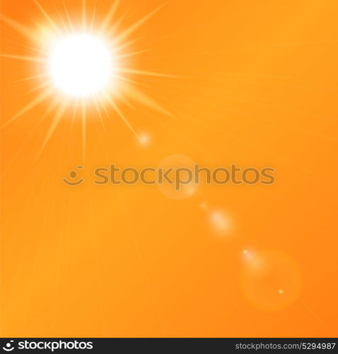 Natural Sunny on Orange Background Vector Illustration EPS10. Natural Sunny Background Vector Illustration