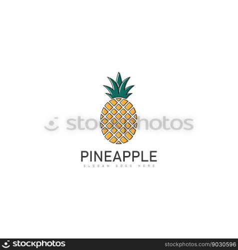 natural sweet pineapple fruit logo simple vector icon