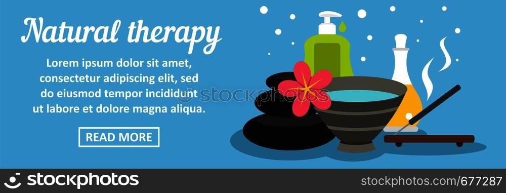 Natural therapy banner horizontal concept. Flat illustration of natural therapy banner horizontal vector concept for web. Natural therapy banner horizontal concept