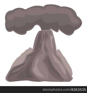 Natural volcano icon cartoon vector. Volcanic eruption. Ash disaster. Natural volcano icon cartoon vector. Volcanic eruption