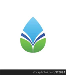 natural water drop elements leaf logo symbol icon vector design illustration
