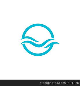 Natural Water wave Logo design vector 