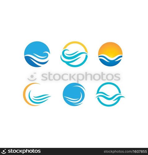 Natural Water wave Logo design vector 
