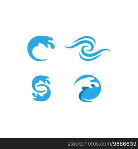 Natural Water wave Logo design vector 