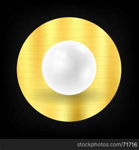 Natural White Pearl. Natural White Pearl on Yellow Metallic Circle