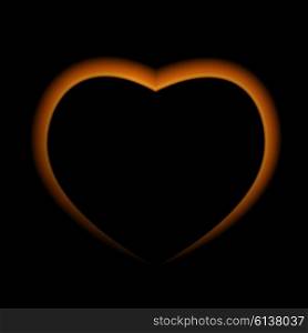 Naturalistic Fire Heart on Dark Background. Vector Illustration. EPS10. Naturalistic Fire Heart on Dark Background. Vector Illustration