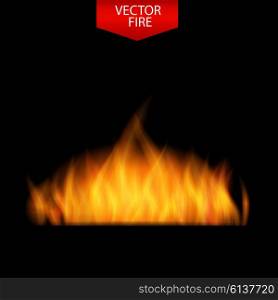 Naturalistic Fire on Dark Background. Vector Illustration. EPS10. Naturalistic Fire on Dark Background. Vector Illustration