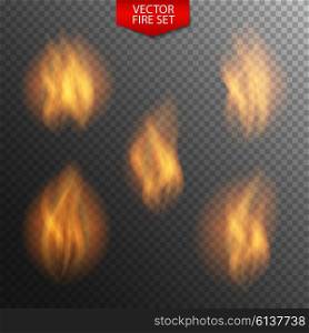 Naturalistic Fire on Dark Transparent Background. Vector Illustration. EPS10. Naturalistic Fire on Dark Transparent Background. Vector Illustr