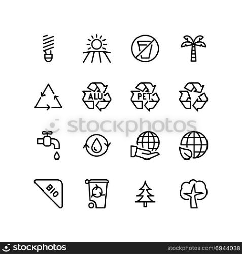 Nature and clean environment set of icons