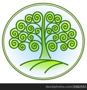 nature and environment icon with tree