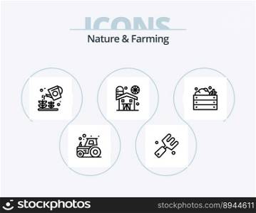 Nature And Farming Line Icon Pack 5 Icon Design. farming. rainbow. farm. line. color