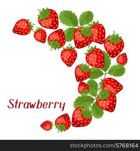 Nature background design with stylized fresh strawberries.