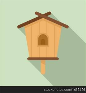 Nature bird house icon. Flat illustration of nature bird house vector icon for web design. Nature bird house icon, flat style