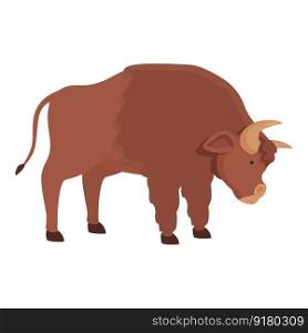 Nature bison icon cartoon vector. Buffalo american. Village cow. Nature bison icon cartoon vector. Buffalo american