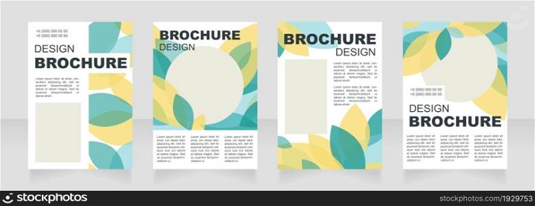 Nature blank brochure layout design. Green and yellow leaves. Vertical poster template set with empty copy space for text. Premade corporate reports collection. Editable flyer paper pages. Nature blank brochure layout design