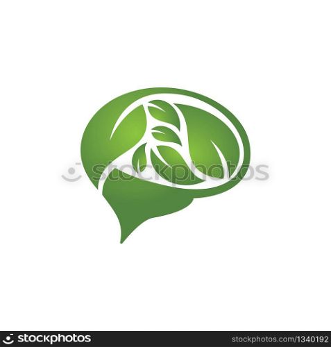 Nature brain logo creative vector icon