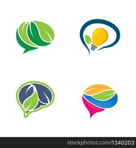 Nature brain logo creative vector icon