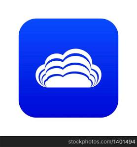 Nature cloud icon blue vector isolated on white background. Nature cloud icon blue vector