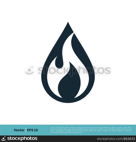 Nature Drop Water and Flame Icon Vector Logo Template Illustration Design. Vector EPS 10.