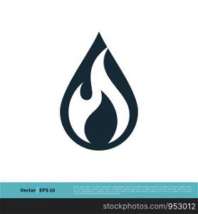 Nature Drop Water and Flame Icon Vector Logo Template Illustration Design. Vector EPS 10.
