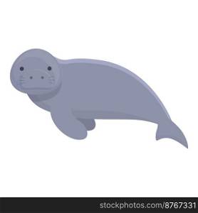 Nature dugong icon cartoon vector. Sea manatee. Wildlife marine. Nature dugong icon cartoon vector. Sea manatee