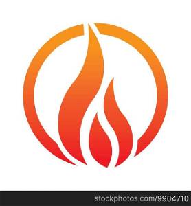 nature Fire with flame  Logo  Vector icon illustration design template