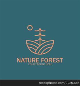 nature forest icon line art style icon vector illustration template design