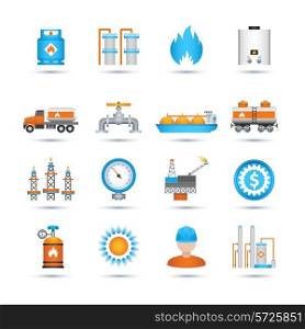 Nature gas fuel and energy industry icons set isolated vector illustration