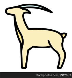 Nature gazelle icon. Outline nature gazelle vector icon color flat isolated. Nature gazelle icon color outline vector
