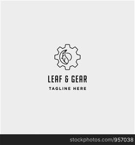 nature gear logo vector farm industry line icon symbol sign illustration isolated. nature gear logo vector farm industry line icon symbol sign isolated