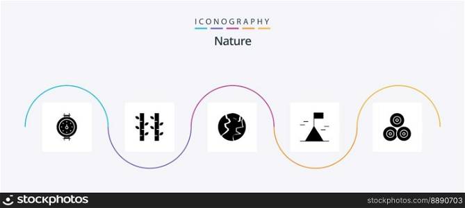 Nature Glyph 5 Icon Pack Including . nature. globe. hays. nature