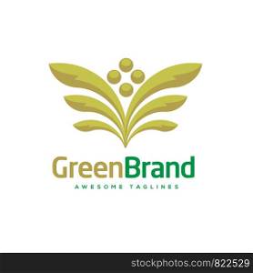 Nature green leaf vector logo concept illustration, Agriculture Sprouts and leaves logo vector
